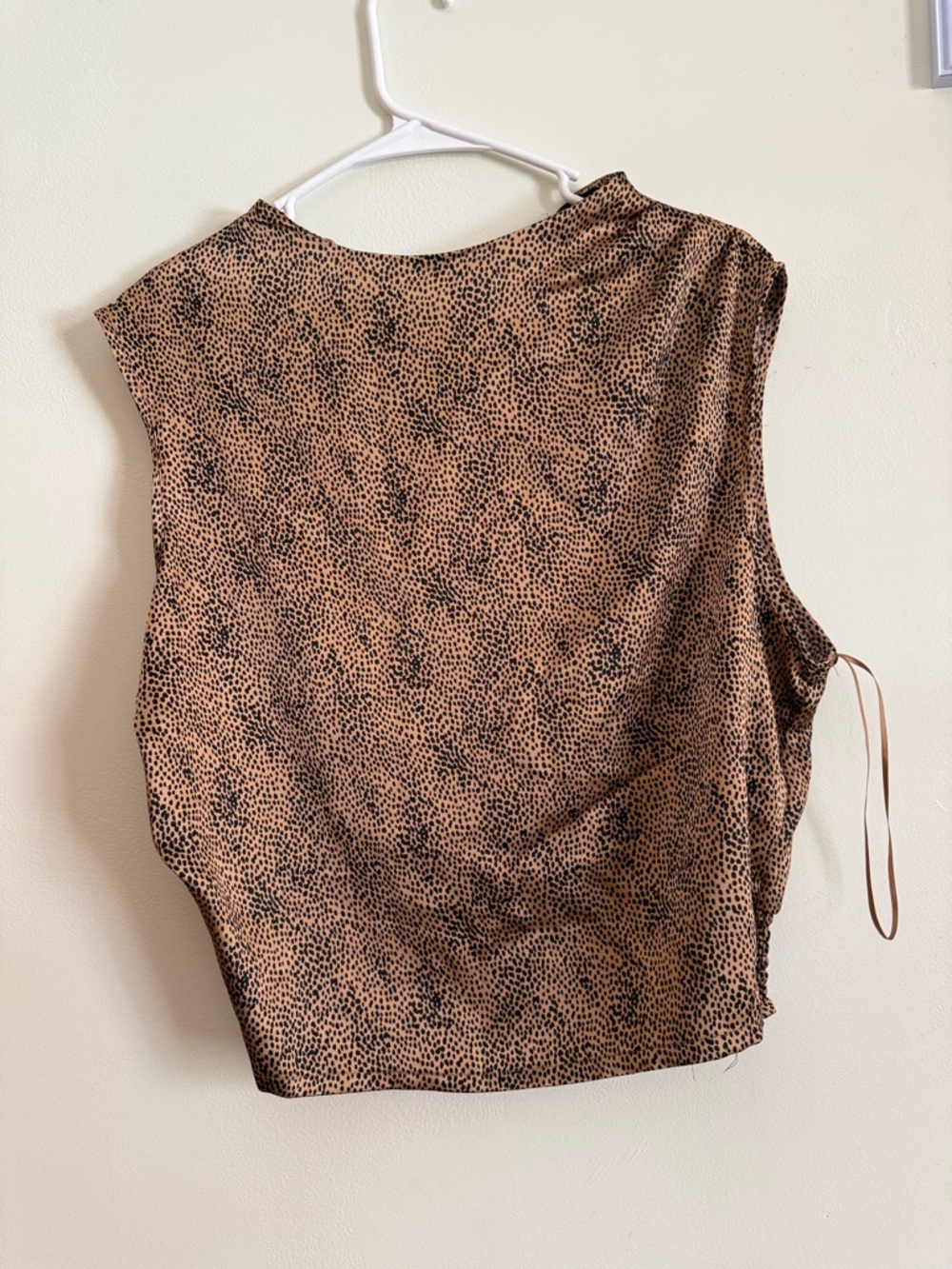 Sincerely Jules Tan and Black Dotted Animal Print Sleeveless Top